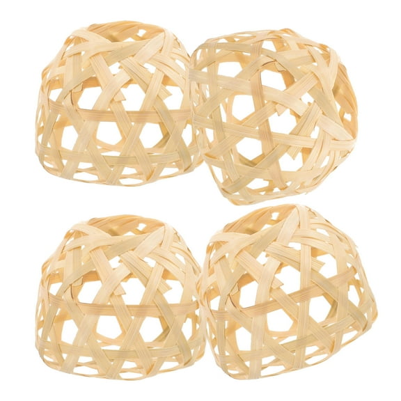 Homoyoyo 4-Pack Woven Lamp Shades Beige Rustic Style Home Decor Lighting Accessories