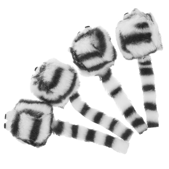 Homoyoyo 4Pcs Cat Toys Kitten Plush Black Stress Reduction Pet Store Use