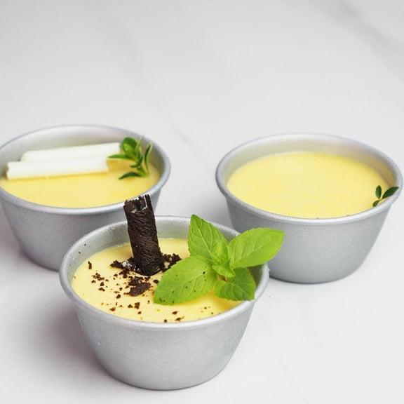 Homoyoyo 4-Pack Plated Pudding Cups Baking Molds Multi-Function Kitchen Bakeware Supplies
