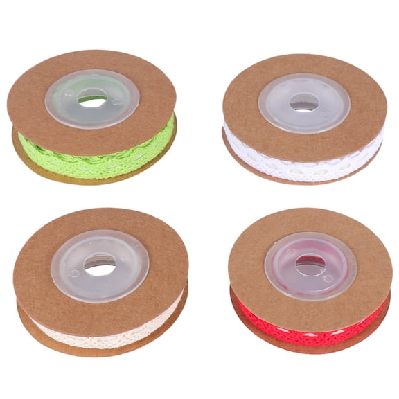 Homoyoyo 4-Pack Wedding Ribbon Set with Assorted Colors, Lace Weaving for Festival, Celebration, Wrapping and Packaging