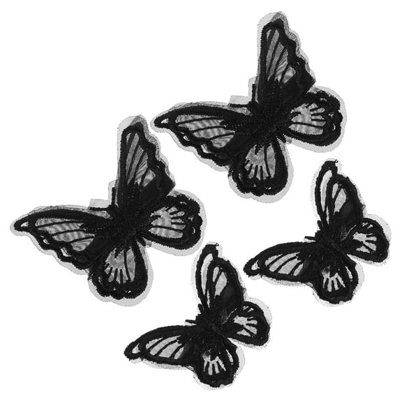 Homoyoyo 4pcs Butterfly Hair Accessories Hair Decoration Black for Women