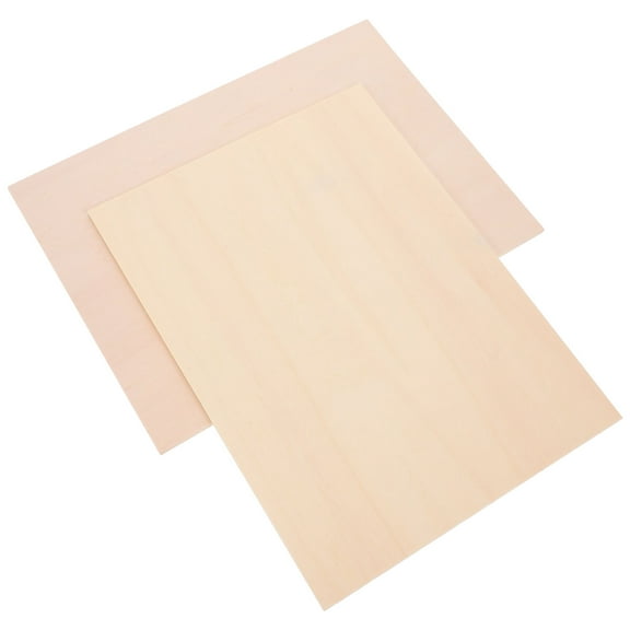 Homoyoyo Basswood Sheets 2 Pcs Unfinished Wood Craft Boards Beige Engravable for Projects and Woodworking