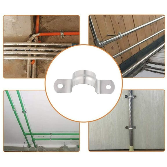 Homoyoyo 50Set Stainless Steel Tube Clamp for Pipeline Fixing in Industrial Applications