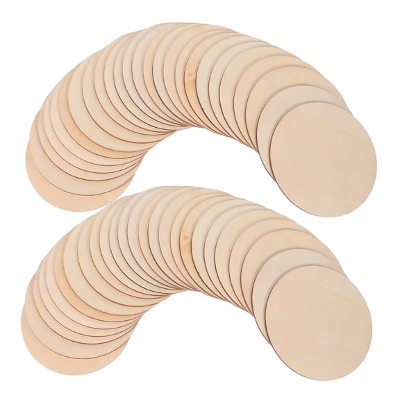 Homoyoyo 50 Pcs Round Wood Circles Smooth Unfinished Wood Craft Discs for Art, Home Decor, Painting, and Scrapbooking