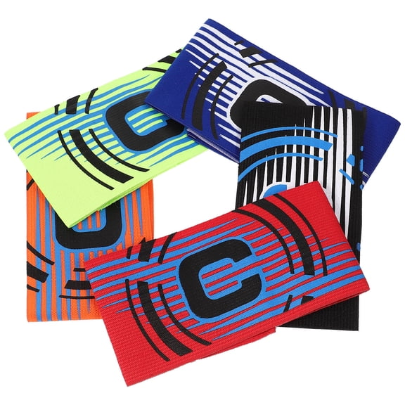 Homoyoyo Sports Captain Armbands 5-Pack Flexible Polyester Bands for Adults Multi-Color