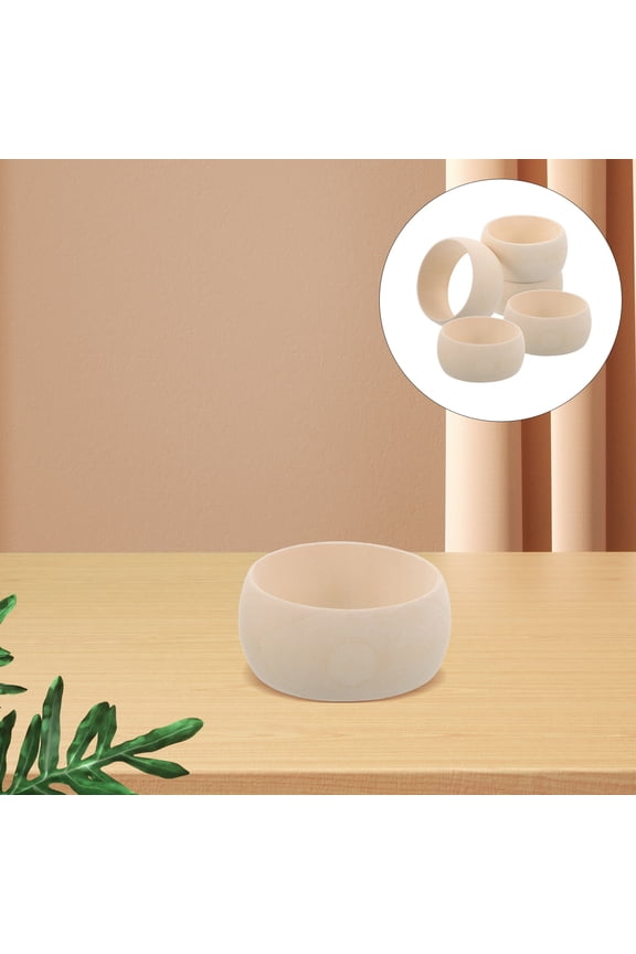 Wooden Bangle Set 5 Pieces Unpainted Beige Craft Jewelry Making Supplies