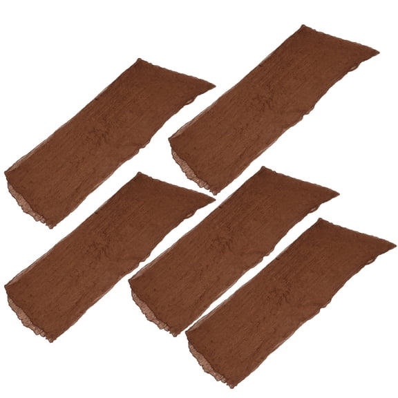 Homoyoyo 5-Pack Soft Brown Boho Table Runner for Wedding, Reception, Fiesta, Party, and Home Decorations