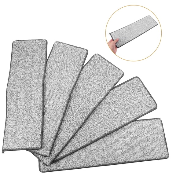 Homoyoyo Washable Fibre Cloth Mop Pads for Hardwood and Tile Floors, Easy to Install, 5-Pack Reusable Cleaning Pads