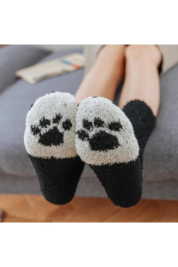 Thick Cat Sock 6 Pairs of Warm and Comfortable Sleeping Socks in Multi Color for Women