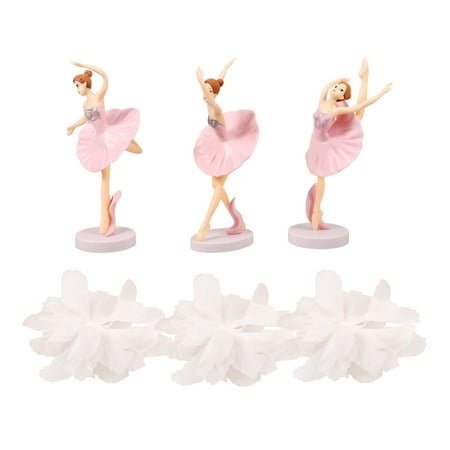 Homoyoyo 1Set Beautiful Pink Ballerina Adornment Cake Decoration for Office