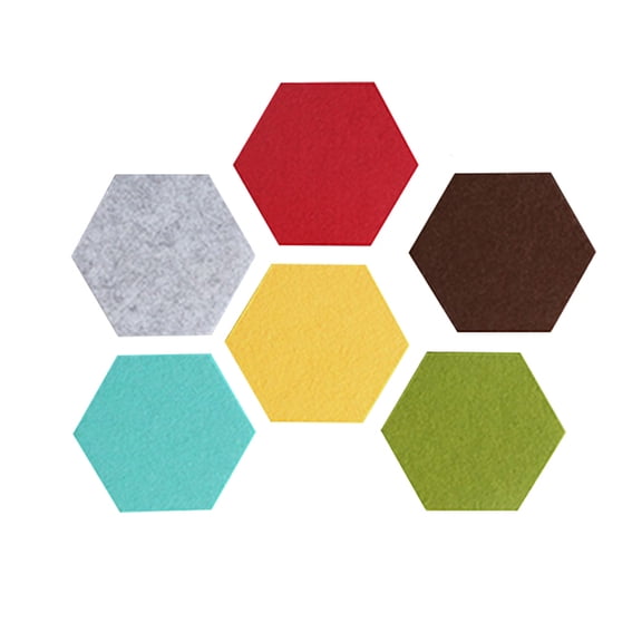 Homoyoyo 6 Pcs Hexagon Felt Bulletin Boards, Wall Decor Pin Board Tiles for Classroom, Home Office Display, Random Color