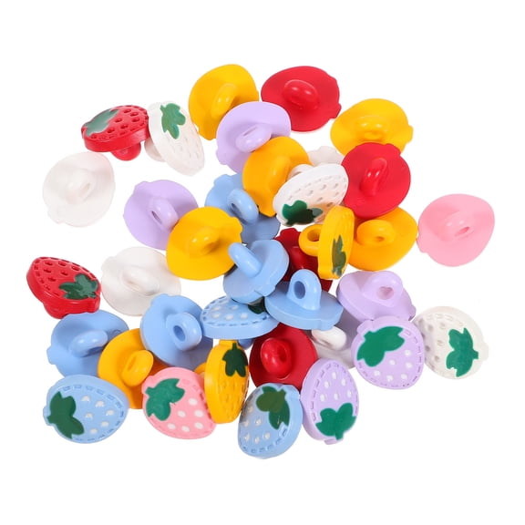 Homoyoyo 60Pcs Strawberry Resin Buttons for Crafts and Clothing, Decorative Sewing Accessories for Projects