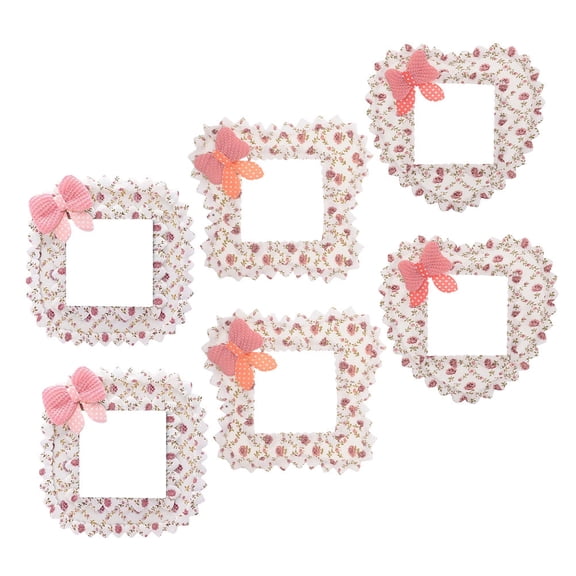 Homoyoyo 6Pcs Decorative Switch Cover Floral Lace Design Soft Fabric Material