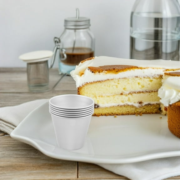 Homoyoyo 6-Piece Metal Pudding Molds Nonstick Reusable Baking Molds for Easy Release and Perfect Desserts