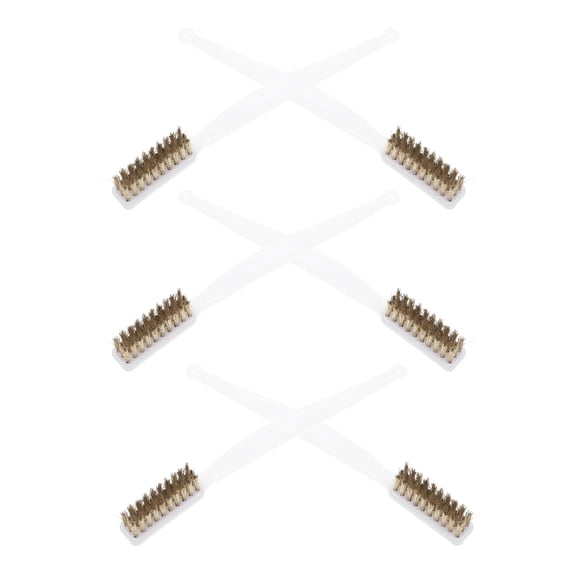 Homoyoyo 6-Piece Copper Wire Brush Set for Rust, Grease, Welding Slag Cleaning with Ergonomic Comfortable Grip