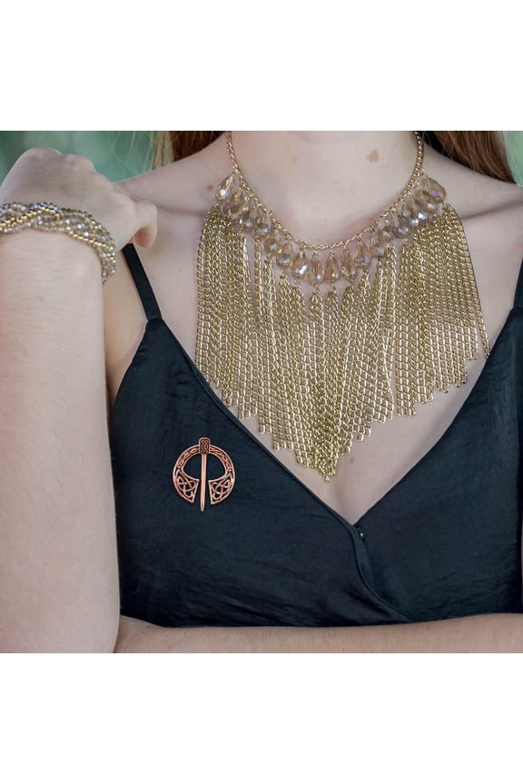 Vintage Viking Brooch Set 6 Pieces Golden Alloy Pins for Clothing Accessories and Decoration