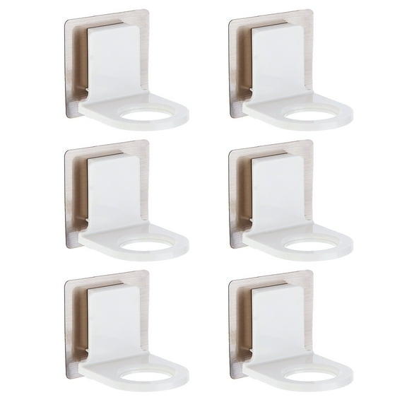 Homoyoyo 6Pcs Bottles Hangers White Adhesive Hooks for Bathroom Shampoo Bottle Holders Home Use