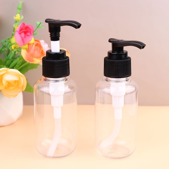 Homoyoyo Transparent Pet Shower Gel Bottles Refillable Press Pump for Lotion 6Pcs
