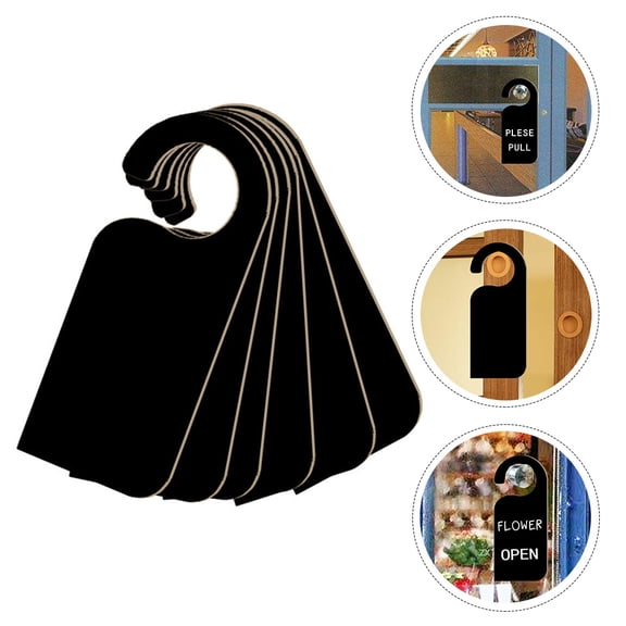 Homoyoyo 6Pcs Wood Door Hanger Sign Blackboard Pendant for Home and Theme Party Use