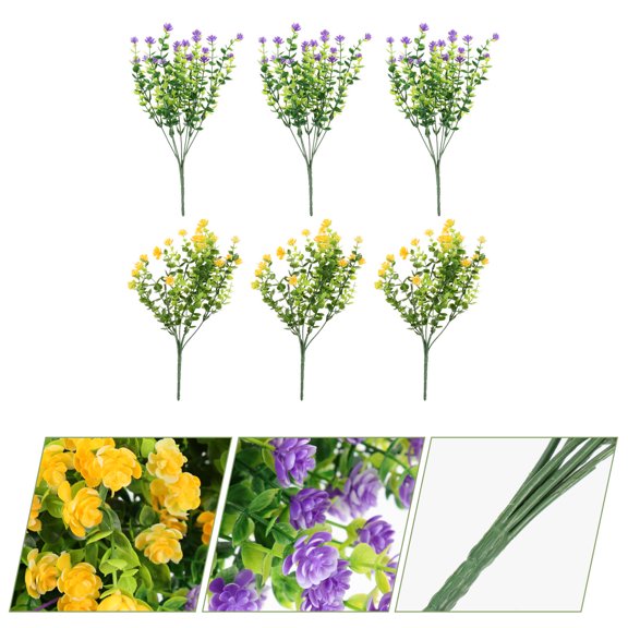 Homoyoyo 6pcs Fake Eucalyptus Leaves Wedding Decorations with Realistic Design for DIY Crafts Making