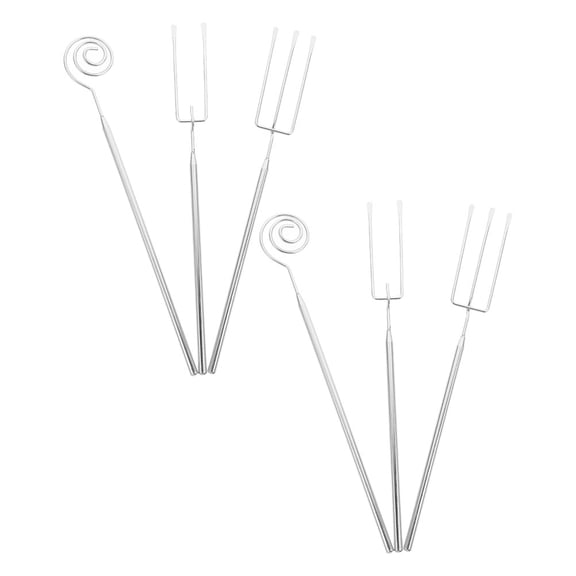 Homoyoyo 6Pcs Fondue Dipping Forks Silver Long Handle Heat Resistant for Bbq Restaurant Use