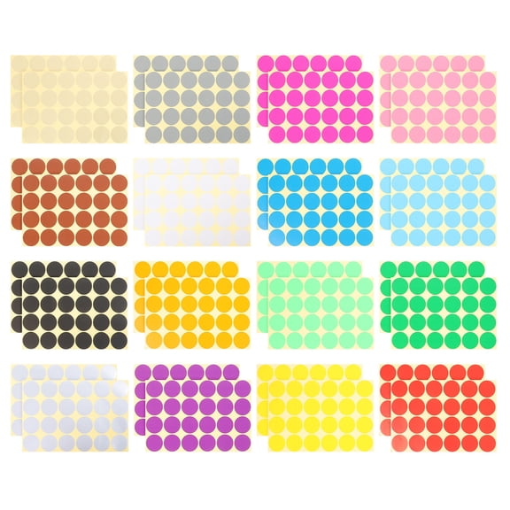 Homoyoyo Colored Dot Sticker Labels Assorted Colors Round Self Adhesive for Office and DIY