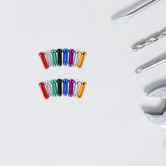 Homoyoyo 80Pcs Bike Cable End Crimps Aluminum Alloy Assorted Colors High Precision for Brake Gear Cables