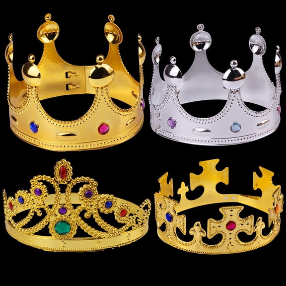 Homoyoyo 8Pcs Assorted Color Lightweight Plastic Crown Party Prop Durable Chic Headwear