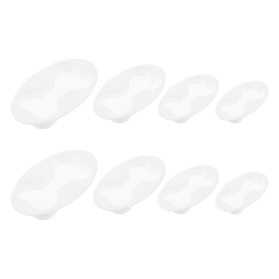 Homoyoyo 8-Piece White Plastic Dog Bone Biscuit Molds Non-Stick Baking Treat Cutter Set