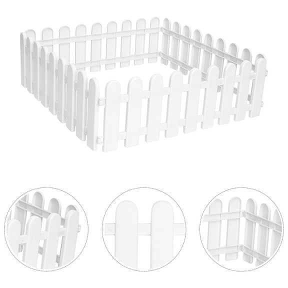 Homoyoyo Decorative Garden Festival Fence Plastic White 8Pcs