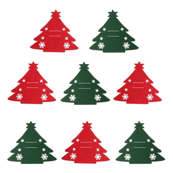 Homoyoyo 8-Piece Red Fabric Spoon Holders Set for Dining Table Christmas Holiday Decorations