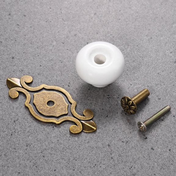 Homoyoyo 8 Pcs Vintage Ceramic Metal Cabinet Knobs, Retro Drawer and Door Pull Handles for Kitchen Cupboard Replacement Hardware