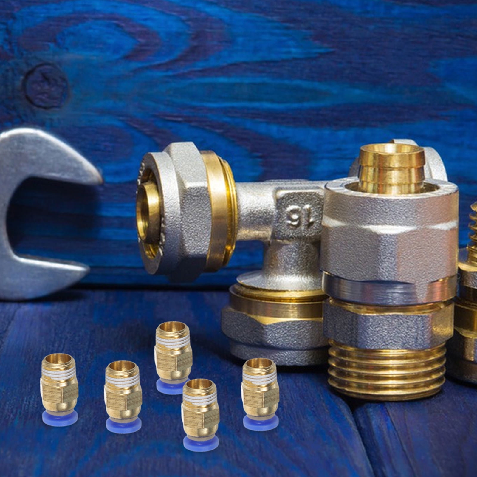 Homoyoyo 8Set Pneumatic Quick Coupling Connectors Assorted Color Copper ...