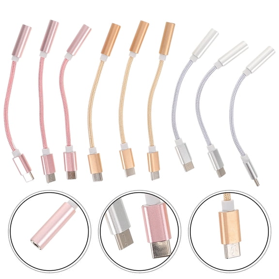 Homoyoyo Compact USB C to 3.5mm Adapter Durable Interface Assorted Colors 9Pcs
