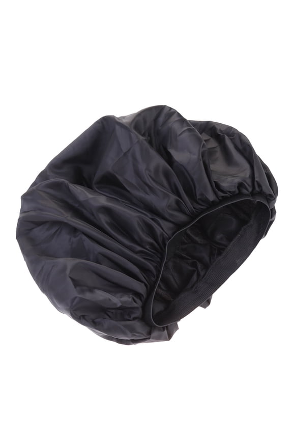Black Rubber Sleep Cap for Night Hair Care, Soft Comfortable Fabric for Hair and Moisture Retention