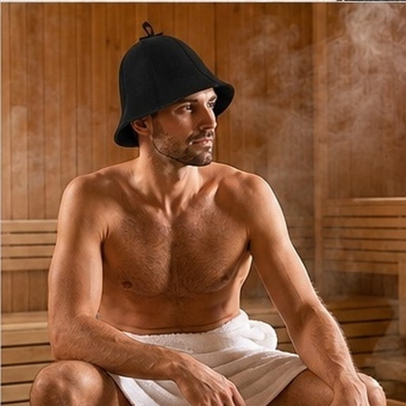Homoyoyo Adult Felt Sauna Cap, Comfortable Insulated Hat for Banya, Steam Room and Bathhouse