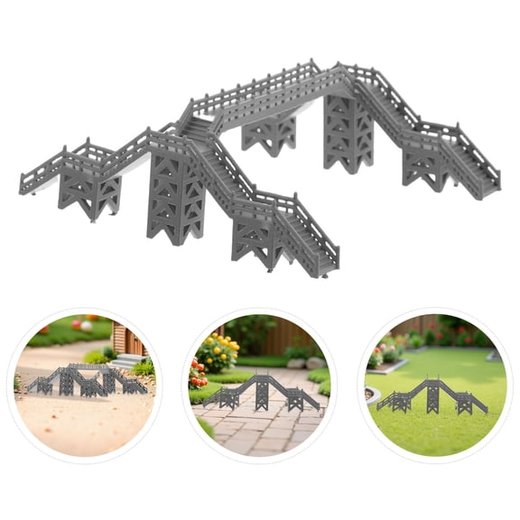 Homoyoyo Precision Crafted Footbridge Plastic Model for Train Accessories and Decor