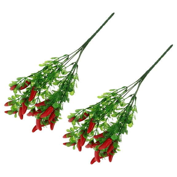Homoyoyo Lifelike Artificial Chili Peppers Bunches Multi-Color Plastic Decorative Vase Fillers 2 Pieces