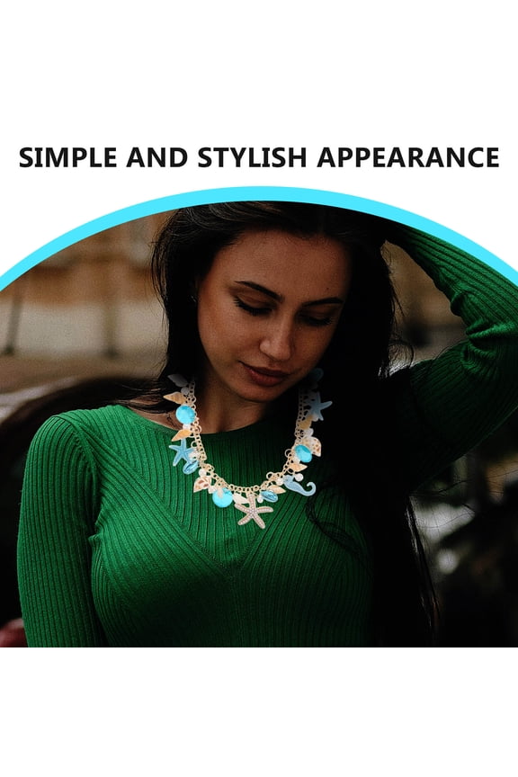 Elegant Sky Conch Necklace for Women, Beach Jewelry and Photoshoot Accessories, Fashion
