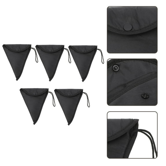 Homoyoyo 5-Pack Black Oxford Cloth Ocarina Storage Bags Protective Cases for Musical Instrument Accessories