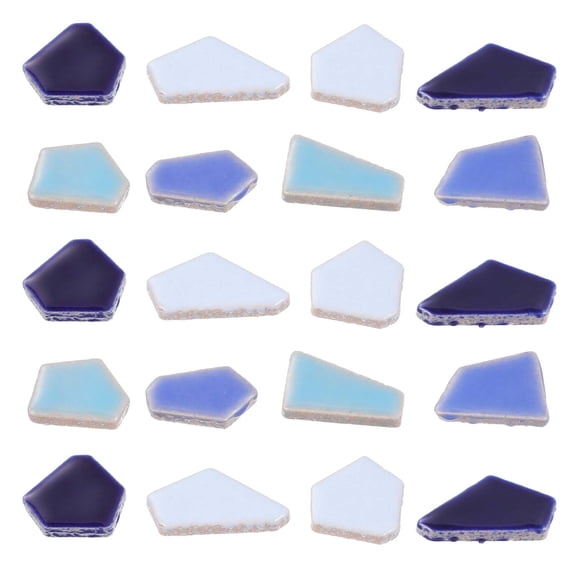 Homoyoyo Blue Glazed Ceramic Tiles Irregular DIY Pieces Perfect for Home Garden Flooring and Artistic Projects