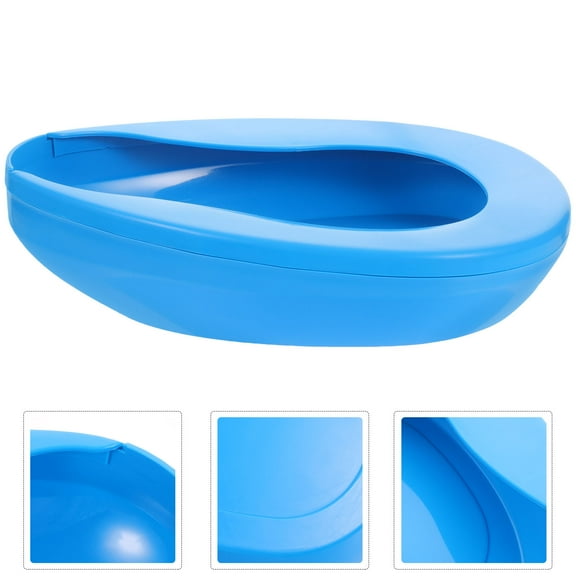 Homoyoyo Blue Plastic Bed Pan Portable Toilet for Elderly Females Lightweight Sturdy Household Chamber Pot