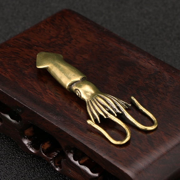 Homoyoyo Creative Brass Cuttlefish Figurine Golden Vintage Animal Decor for Desktop Display