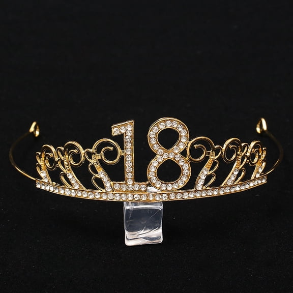 Homoyoyo Cake Decoration Accessories Golden Crystal Crown Tiara for Elegant Cake Toppers