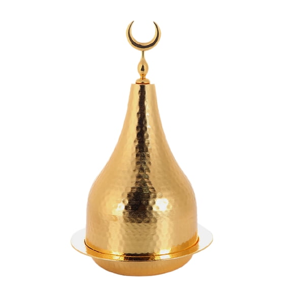 Homoyoyo Golden Iron Alloy Cake Plate with Cover, Wedding and Party Serving Tray, Elegant Design for Special Occasions