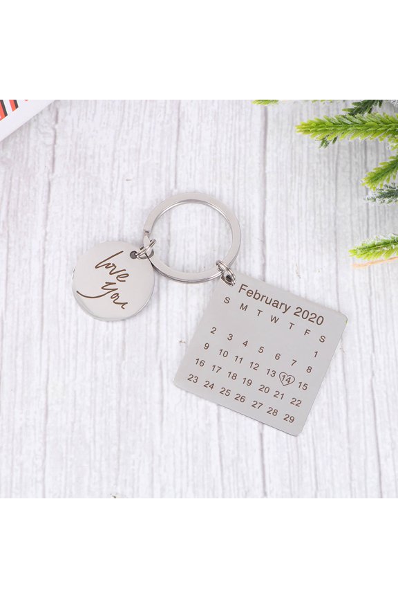 Couples Keychain Calendar Special Day Romantic Anniversary Birthday Present