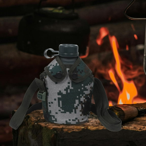 Homoyoyo Outdoor Camouflage Kettle Lightweight Aluminum Travel Canteen for Camping