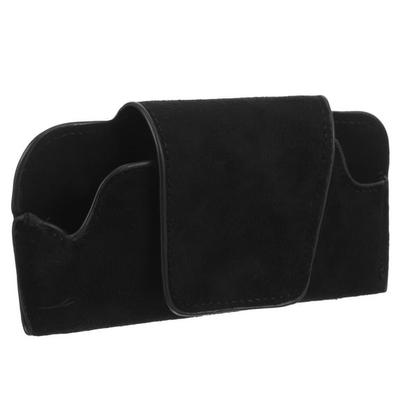 Homoyoyo Magnetic Car Visor Organizer Black PU Sunglasses Holder Storage for Car Accessories