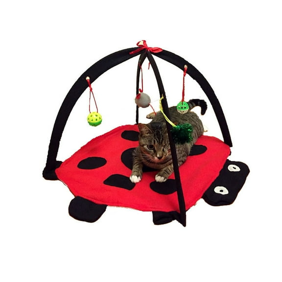 Homoyoyo Red Pet Tent with Stimulating Cat Toys Set for Cats and Kittens Interactive Play