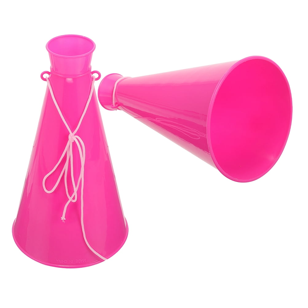 Homoyoyo Portable Rosy Plastic Cheer Megaphone for Sports Events, Gatherings, Outdoor Activities, and School Spirit 1 Pair